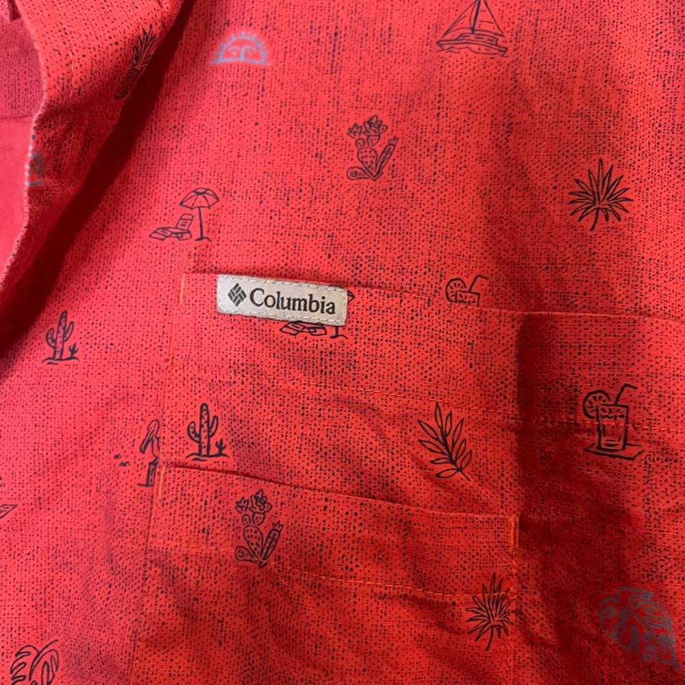 Columbia Men's Red Short Sleeve Shirt XL - Picture 3 of 6
